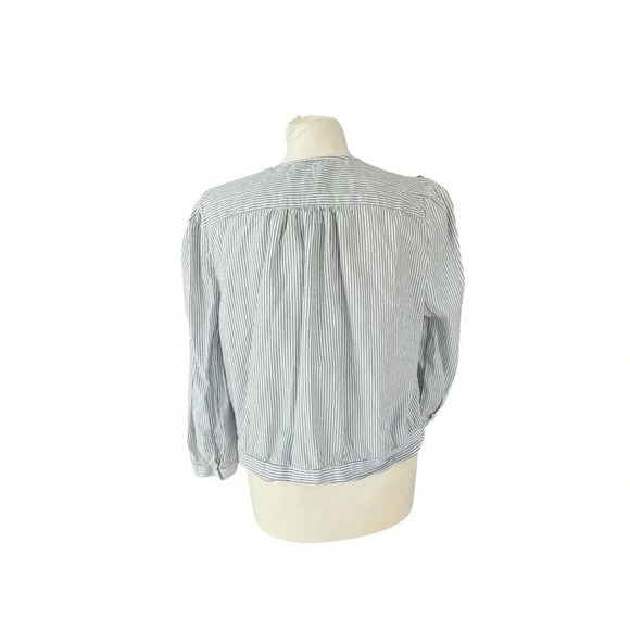 NWT Madewell Wrap Top in Indigo Stripe size XXL - Picture 6 of 8